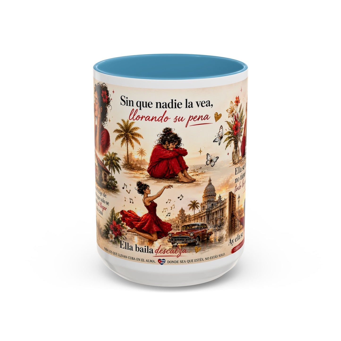 Taza Cubana "Ella se Disfraza" | Mug de Café con Frases Cubanas, Nostalgia y Alma de La Habana (11 oz / 15 oz)