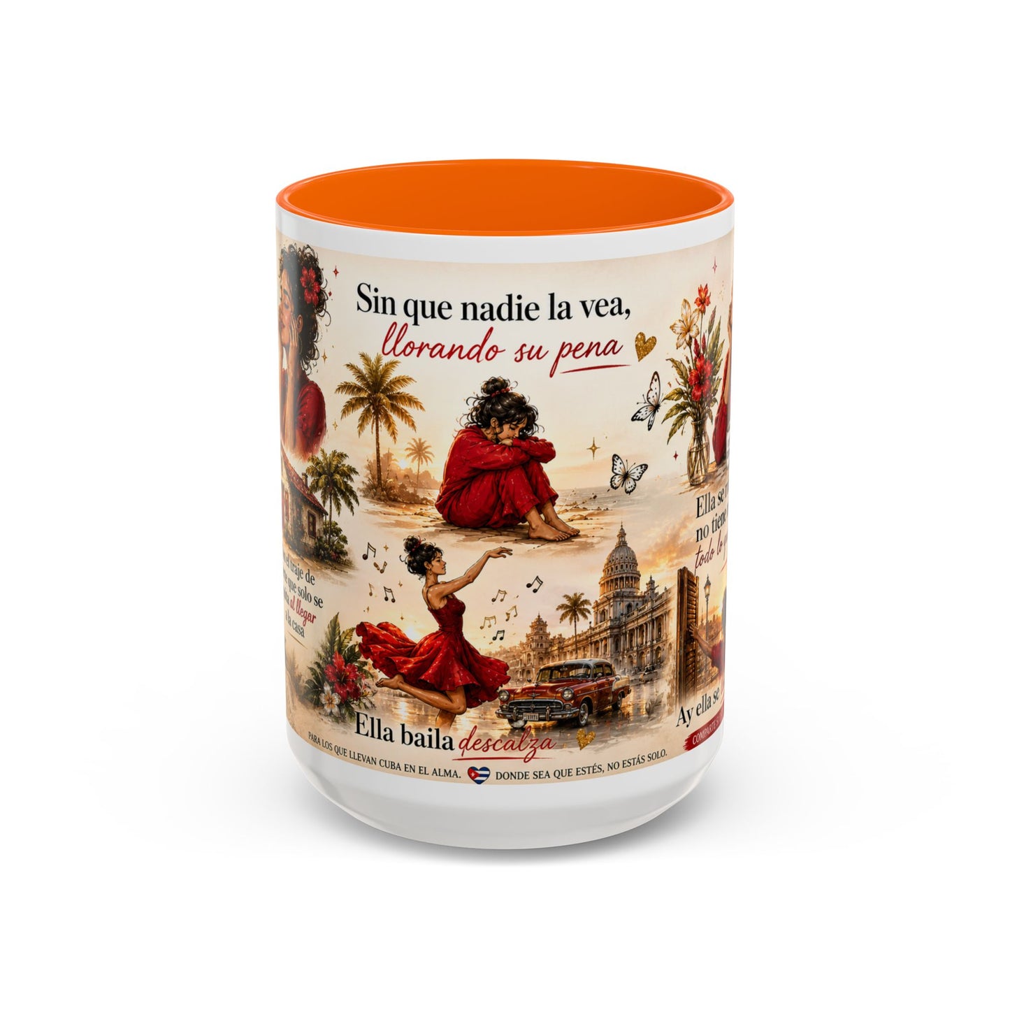 Taza Cubana "Ella se Disfraza" | Mug de Café con Frases Cubanas, Nostalgia y Alma de La Habana (11 oz / 15 oz)
