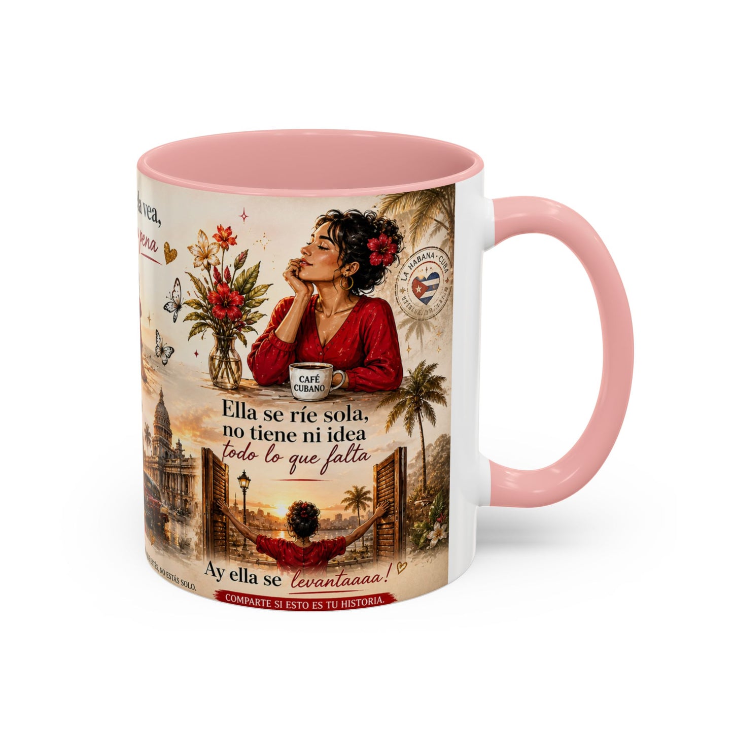 Taza Cubana "Ella se Disfraza" | Mug de Café con Frases Cubanas, Nostalgia y Alma de La Habana (11 oz / 15 oz)
