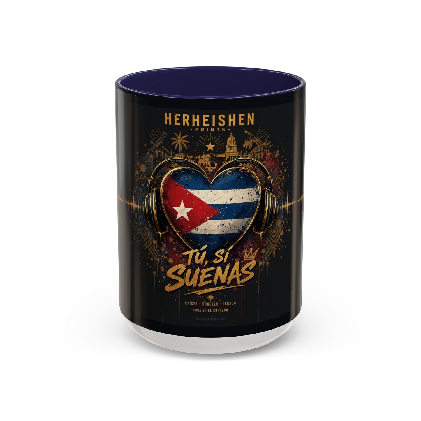 Taza Cubana “Tu Sí Suenas” | Mug de Cerámica con Bandera de Cuba y Audífonos