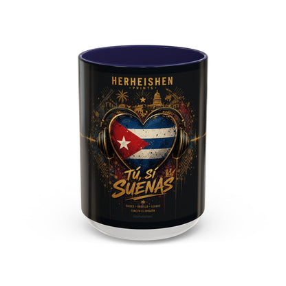 Taza Cubana “Tu Sí Suenas” | Mug de Cerámica con Bandera de Cuba y Audífonos