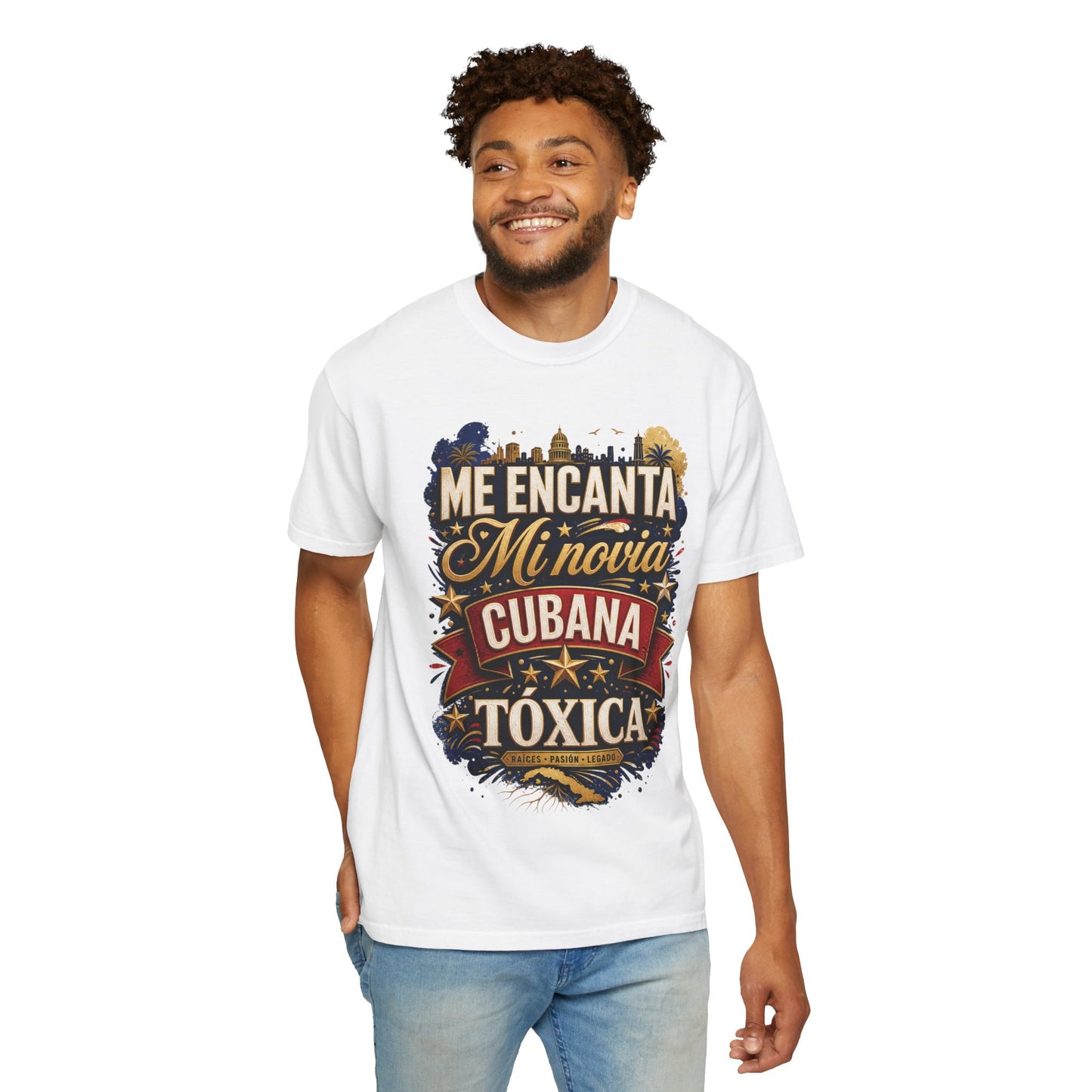 Camiseta “Me Encanta Mi Cubana Tóxica” – Humor y Orgullo Latino para Hombre