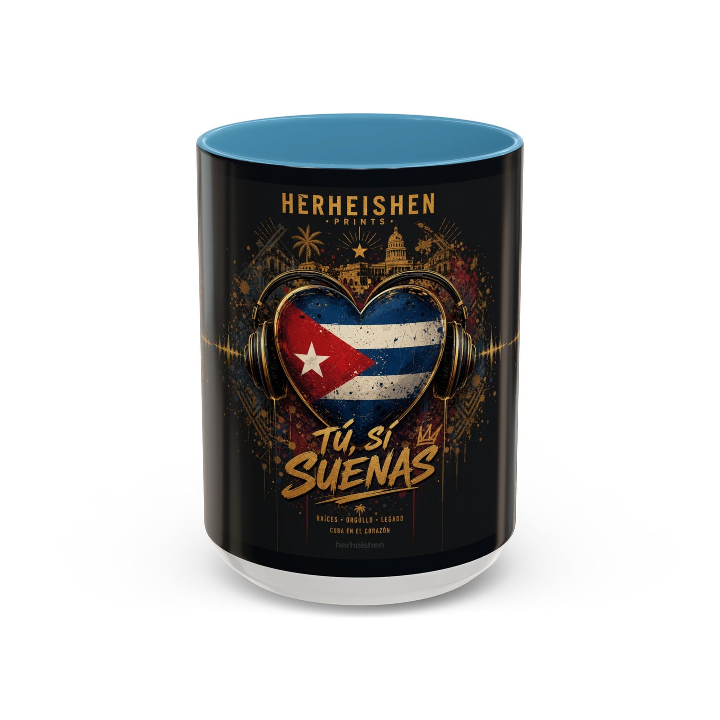 Taza Cubana “Tu Sí Suenas” | Mug de Cerámica con Bandera de Cuba y Audífonos