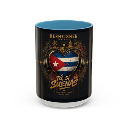 Taza Cubana “Tu Sí Suenas” | Mug de Cerámica con Bandera de Cuba y Audífonos