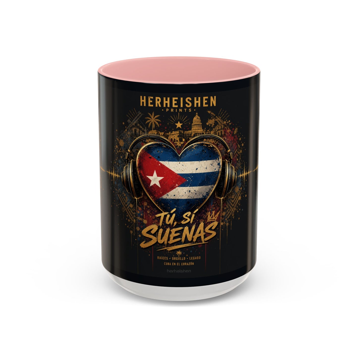 Taza Cubana “Tu Sí Suenas” | Mug de Cerámica con Bandera de Cuba y Audífonos