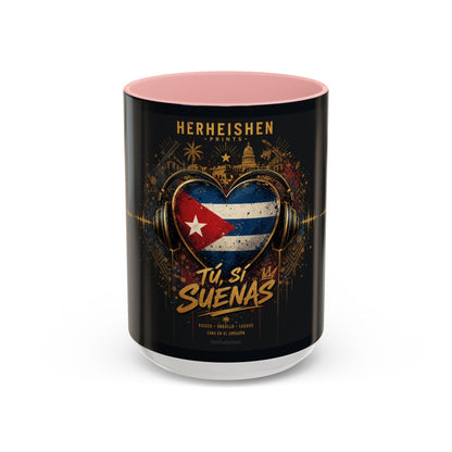 Taza Cubana “Tu Sí Suenas” | Mug de Cerámica con Bandera de Cuba y Audífonos