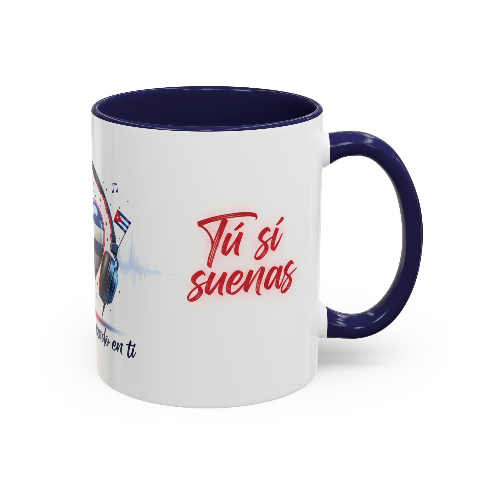 Cuba Heart Flag Coffee Mug — "Cuba sigue sonando en ti / Tú sí suenas" Accent Mug - Herheishen Prints
