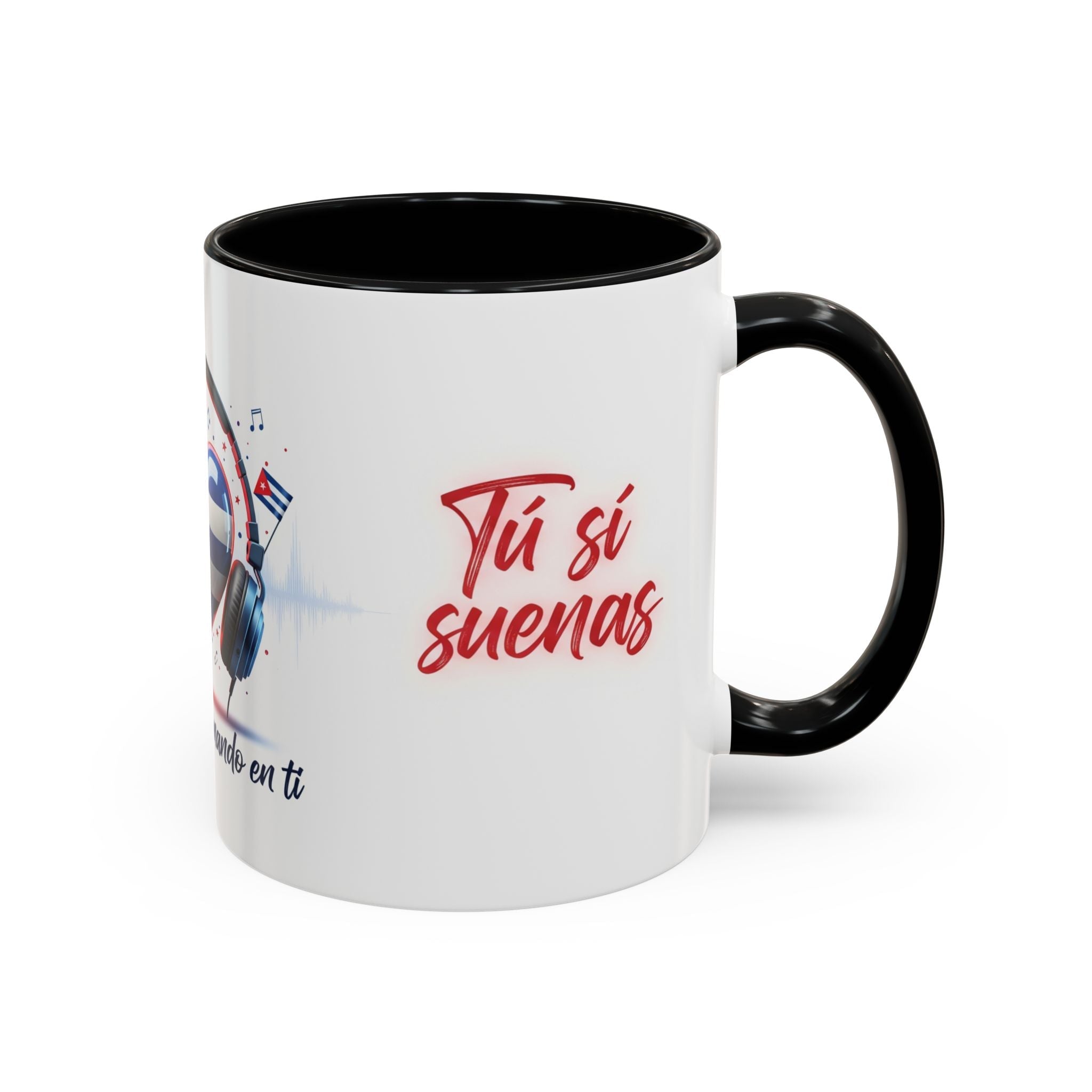 Cuba Heart Flag Coffee Mug — "Cuba sigue sonando en ti / Tú sí suenas" Accent Mug - Herheishen Prints