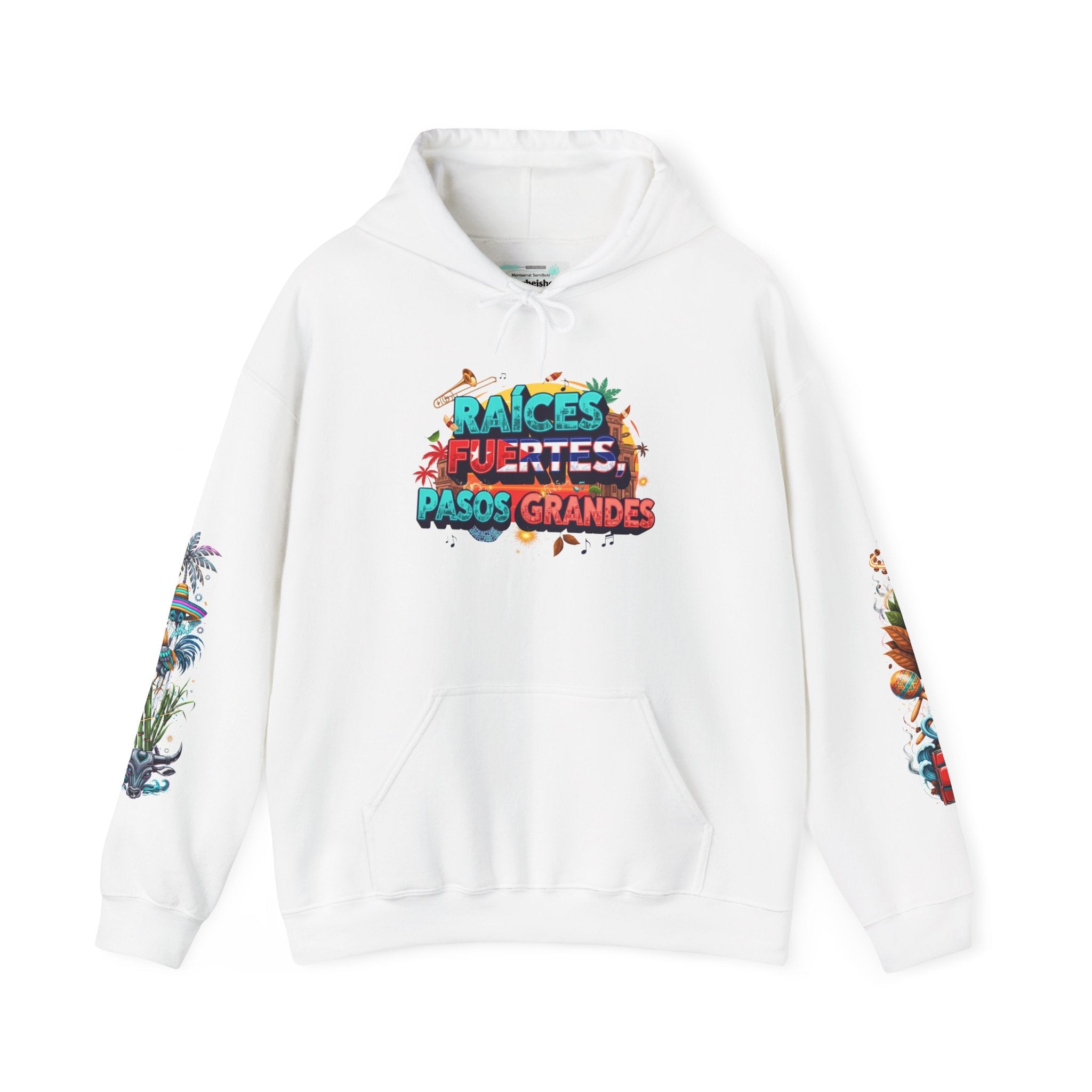 Hoodie — "Raíces Fuertes, Pasos Grandes" Cuban Pride Graphic Hoodie - Herheishen Prints