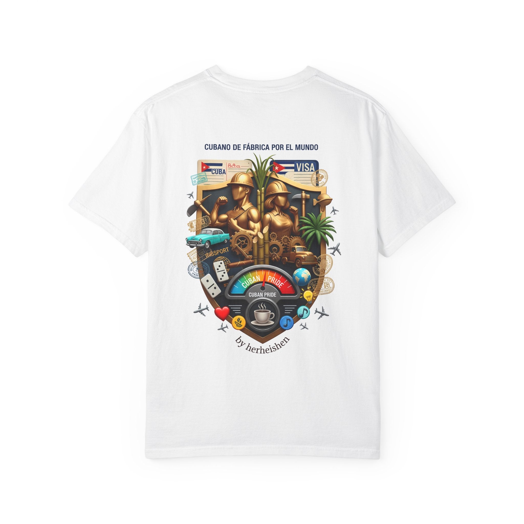 T-Shirt — "No Importa Dónde Viva, Mi Corazón Sigue en Cuba" - Herheishen Prints